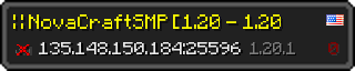 Userbar 320x64 in Minecraft-Stil für den Server 135.148.150.184:25596