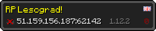 Userbar 320x64 in Minecraft-Stil für den Server 51.159.156.187:62142