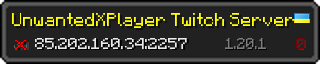 Userbar 320x64 in Minecraft-Stil für den Server 85.202.160.34:2257
