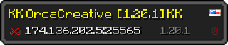 Userbar 320x64 in Minecraft-Stil für den Server 174.136.202.5:25565