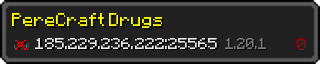 Userbar 320x64 in minecraft style for 185.229.236.222:25565