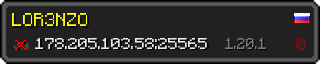 Userbar 320x64 in Minecraft-Stil für den Server 178.205.103.58:25565