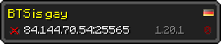 Userbar 320x64 in minecraft style for 84.144.70.54:25565