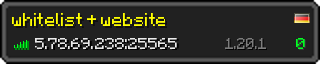 Userbar 320x64 in Minecraft-Stil für den Server 5.78.69.238:25565