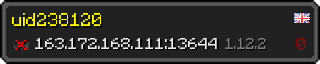 Userbar 320x64 in Minecraft-Stil für den Server 163.172.168.111:13644