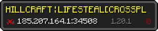 Userbar 320x64 in Minecraft-Stil für den Server 185.207.164.1:34508