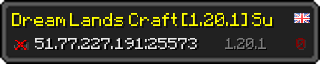 Userbar 320x64 in Minecraft-Stil für den Server 51.77.227.191:25573