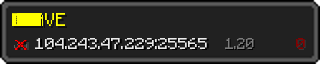 Userbar 320x64 in minecraft style for 104.243.47.229:25565