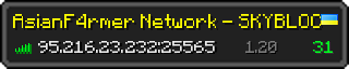 Userbar 320x64 in minecraft style for 95.216.23.232:25565