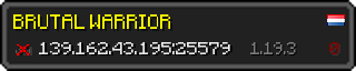 Userbar 320x64 in Minecraft-Stil für den Server 139.162.43.195:25579