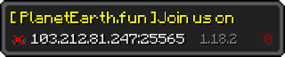 Userbar 320x64 in Minecraft-Stil für den Server 103.212.81.247:25565