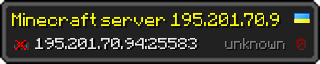 Userbar 320x64 in Minecraft-Stil für den Server 195.201.70.94:25583