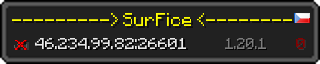 Userbar 320x64 in Minecraft-Stil für den Server 46.234.99.82:26601