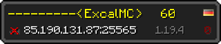 Userbar 320x64 in minecraft style for 85.190.131.87:25565