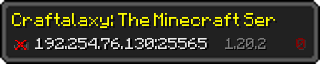 Userbar 320x64 in Minecraft-Stil für den Server 192.254.76.130:25565