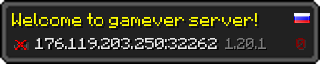Userbar 320x64 in Minecraft-Stil für den Server 176.119.203.250:32262