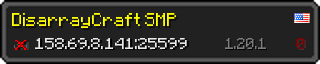Userbar 320x64 in minecraft style for 158.69.8.141:25599