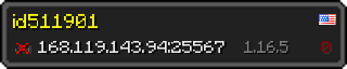 Userbar 320x64 in Minecraft-Stil für den Server 168.119.143.94:25567