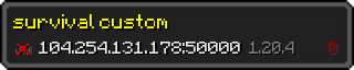 Userbar 320x64 in Minecraft-Stil für den Server 104.254.131.178:50000