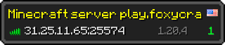 Userbar 320x64 in Minecraft-Stil für den Server 31.25.11.65:25574