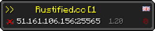 Userbar 320x64 in Minecraft-Stil für den Server 51.161.106.156:25565