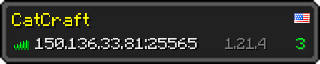 Userbar 320x64 in Minecraft-Stil für den Server 150.136.33.81:25565