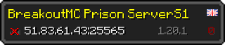 Userbar 320x64 in minecraft style for 51.83.61.43:25565