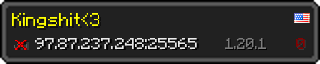 Userbar 320x64 in Minecraft-Stil für den Server 97.87.237.248:25565