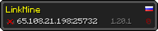 Userbar 320x64 in Minecraft-Stil für den Server 65.108.21.198:25732