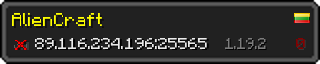 Userbar 320x64 in Minecraft-Stil für den Server 89.116.234.196:25565