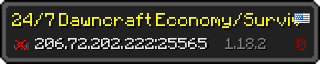 Userbar 320x64 in minecraft style for 206.72.202.222:25565