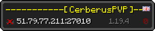 Userbar 320x64 in minecraft style for 51.79.77.211:27010