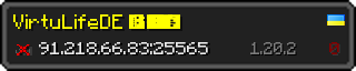 Userbar 320x64 in minecraft style for 91.218.66.83:25565