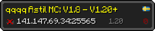 Userbar 320x64 in minecraft style for 141.147.69.34:25565