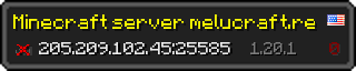 Userbar 320x64 in Minecraft-Stil für den Server 205.209.102.45:25585