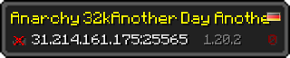 Userbar 320x64 in Minecraft-Stil für den Server 31.214.161.175:25565