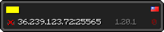 Userbar 320x64 in minecraft style for 36.239.123.72:25565