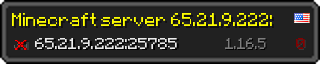 Userbar 320x64 in Minecraft-Stil für den Server 65.21.9.222:25785