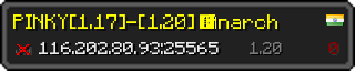 Userbar 320x64 in Minecraft-Stil für den Server 116.202.80.93:25565