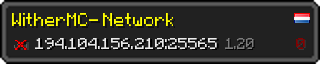 Userbar 320x64 in minecraft style for 194.104.156.210:25565