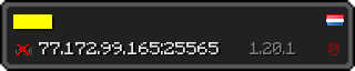 Userbar 320x64 in minecraft style for 77.172.99.165:25565