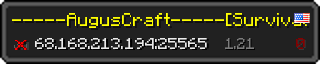 Userbar 320x64 in minecraft style for 68.168.213.194:25565