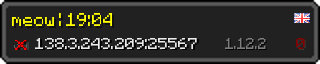 Userbar 320x64 in minecraft style for 138.3.243.209:25567