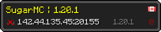 Userbar 320x64 in minecraft style for 142.44.135.45:20155