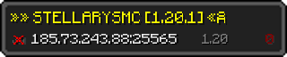 Userbar 320x64 in Minecraft-Stil für den Server 185.73.243.88:25565