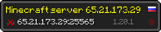 Userbar 320x64 in Minecraft-Stil für den Server 65.21.173.29:25565