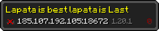 Userbar 320x64 in Minecraft-Stil für den Server 185.107.192.105:18672