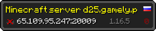 Userbar 320x64 in minecraft style for 65.109.95.247:20009