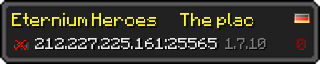 Userbar 320x64 in minecraft style for 212.227.225.161:25565