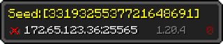 Userbar 320x64 in minecraft style for 172.65.123.36:25565